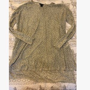 H&M GREY SHEER CHEETAH TUNIC (XS)